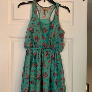 Eyeshadow Aqua Dress with Pink Flowers Small
